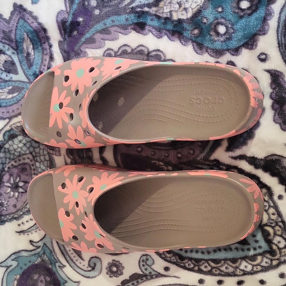 CROC Slip In Flower Slides